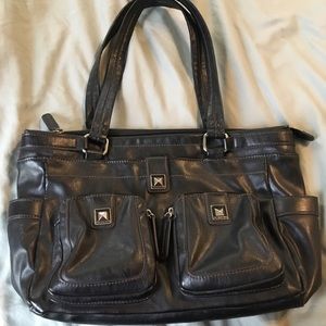 Black Leather Tote Bag